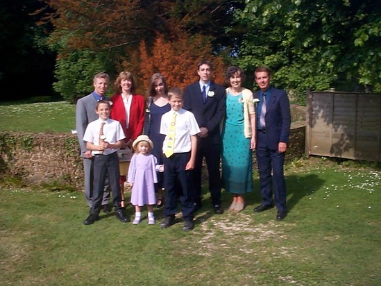 Family at Jodie and Mark's wedding 2001