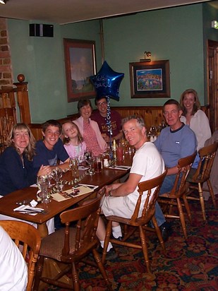 Deborah and family at Ken's birthday 2006