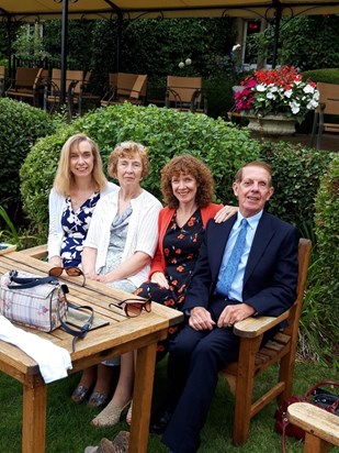 Deborah with Anita and their mum and dad. 2019