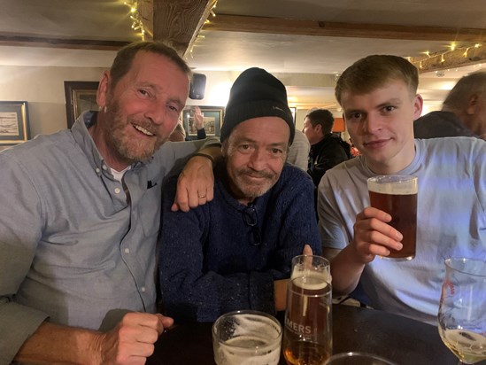 Roger, Dad and Hayden in Burton Bradstock