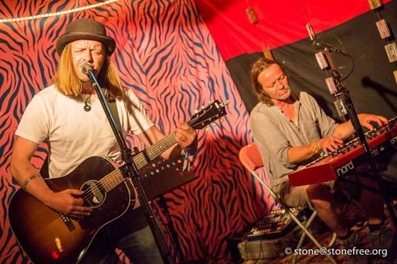 Bill & Robin performing at Glastonbury festival - John Peel Stage backstage bar 2019 