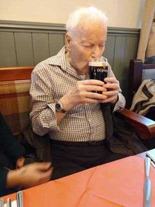 Terry down the Pub. Lovely pint!