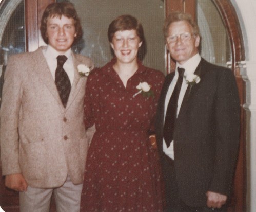 Jim, Sue and Terry on his wedding day