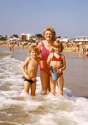 1980s Poole with grand children Claire and Alex
