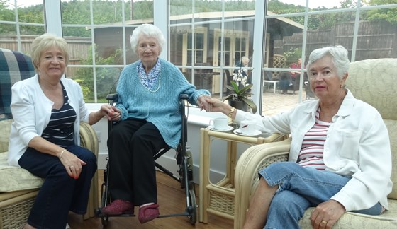 Joyce with Angela and Stella   August 2015