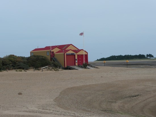 The lifeboat house above us.