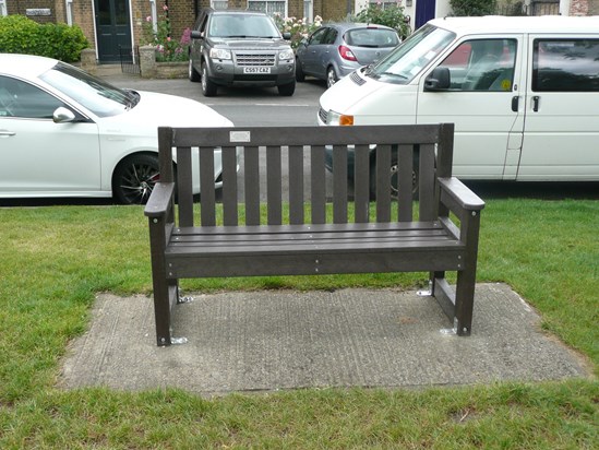 The bench seat on The Buttlands, in Dawn's memory.