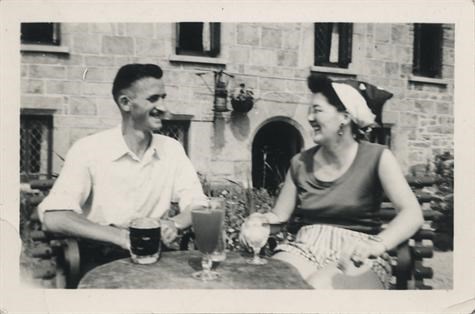 Gran & Granddad - looks almost  like a wartime propaganda shot.  How happy do they look?