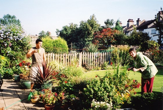 Deb and Mick gardening