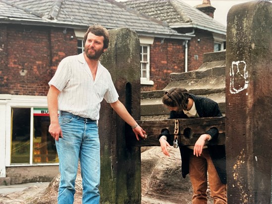 Banished to the stocks - Lymn Cheshire. c.1985 