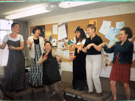 Cardwell circa 1997. Always singing and dancing and drama! Rehearsal for staff skit - “We’re all going on a summer holiday!”