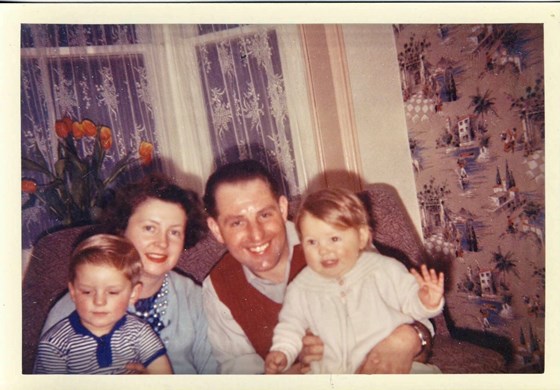 Mum and Kev, Dad, Don, and baby sis Elaine - Higham Road 