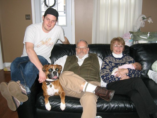 Eric, Roxy,Grandpa & Nana