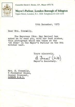 Letter enclosed with the phtograph