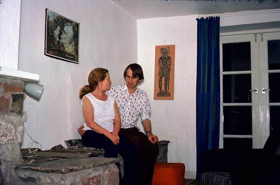 Connie & Peter Practising Gurning Riverside Cottage Lake District 1976