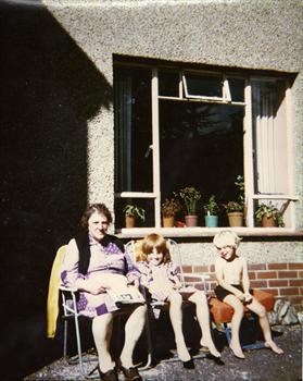 Mark & Alison at Grandma Dicken's house 1974