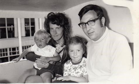 Mark & Alison on monorail at Butlins Minehead 1971