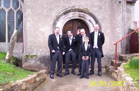 Outside Kingskerswell Church prior to wedding