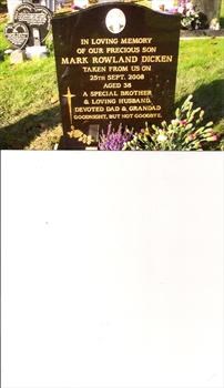 Marks Memorial Stone installed 24.10.09 Newton abbot Cemetery Grave No H178