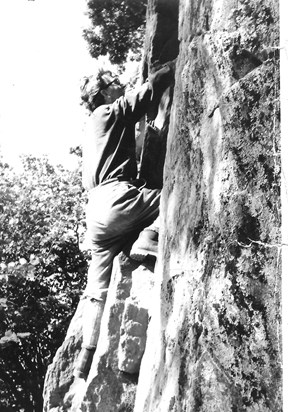 Sam climbing Gowbarrow Fell at the north end of Ullswater 1972