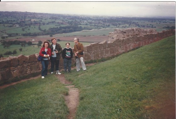 Wendy, Rick, Chris, Grandad - March 1988