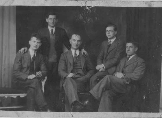 Brother Fred (left), Grandad (Centre), Sam (glasses)