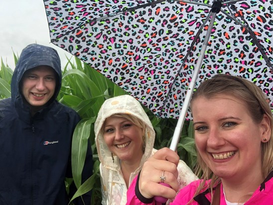 Soaking wet at the Worcester Maize Maze