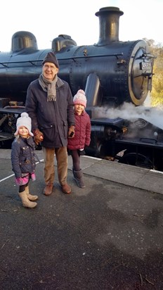 Papa visiting GCR with granddaughters