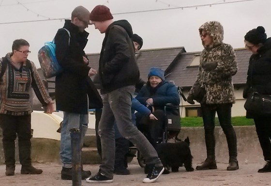 Boxing Day 2015, Paignton Sea Front, lovely Christmas with Marian in Devon keeping us all in line at the beach.