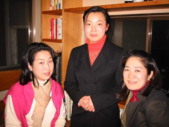 March 2002, Yoko (French chef) with Yuki and Ayuko