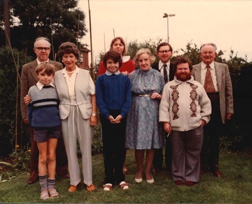 From left: Henry (Chip) Ashcroft, Philip Ashcroft, Phyllis Ashcroft, Jennifer Watson, Carol Ashcroft, Nancy Chapman, Peter Ashcroft, Paul Chapman, and Hugh Chapman