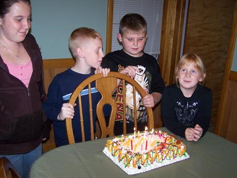 Kids with David's birthday cake