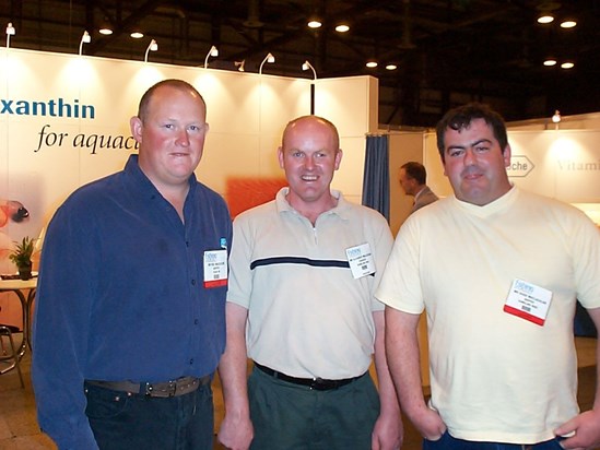 The young Cullipool boys visiting the Fishing Exhibition in the SECC in April 2002 during their apprenticeships with Lachie, Hugh and Willison..