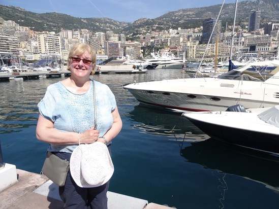 Christine enjoying a beautiful day in Monaco