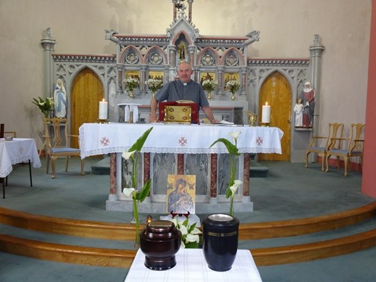 16.06.14 - Father Creed, Mum & Dad inside Church for final Service, Clonlara, Ireland