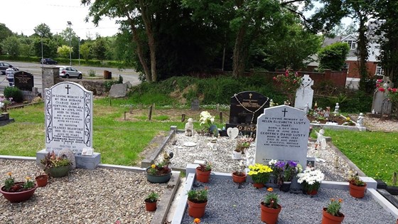 Family Plot in Ireland - 2 Headstones Together, Grand-Parents, Parents, Aunt & Uncle & Cousin
