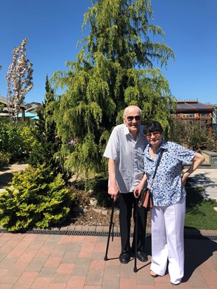 Jim & Ann at a Garden centre in 2018
