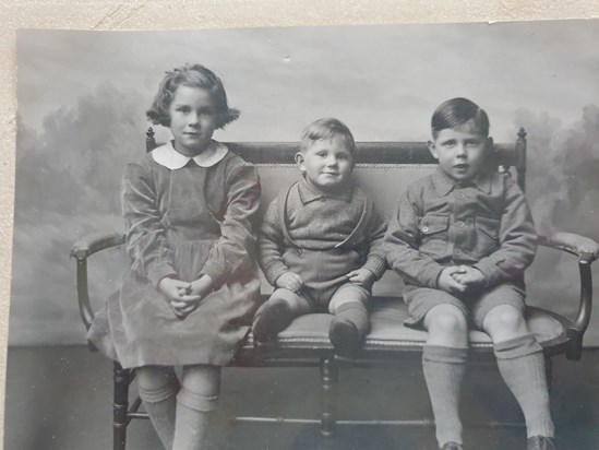 John as a young lad with Joan is older sister and David his younger brother