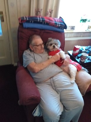 No matter he was in pain she always had a cuddle for granddad and he always let her.