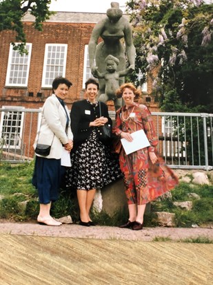 Vanessa, Sally and Maxine at a Rosa Bassett reunion in the 1980s.