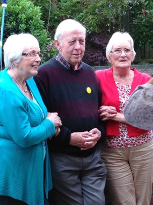 Sylvia, Alan & Joan at his 80th