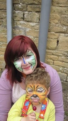 Painted faces at Laoise and michaels party