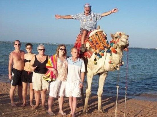 Family photo on holiday in Egypt 