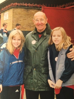 Mc at Highbury with his granddaughters