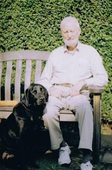 Dad with 2nd Guide Dog, Stella - they were very close!