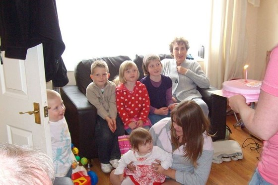 Wendy with the grandchildren / great grandchildren