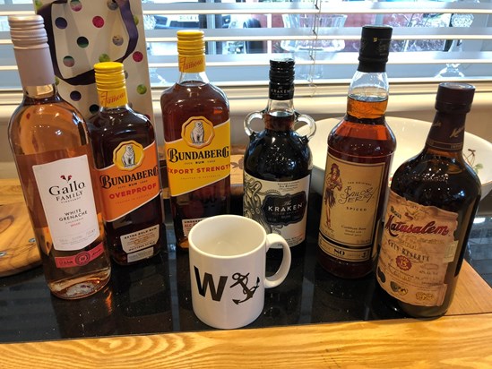 A typical round up of birthday presents, rum and more rum ??