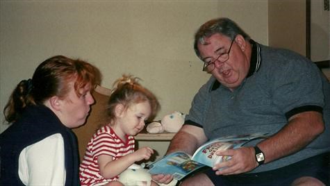 Fred reading to Megan