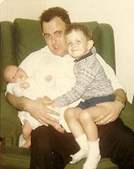 Fred holding Mark and Robert in 1968