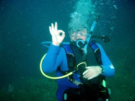 Dad loved scuba diving with mom.